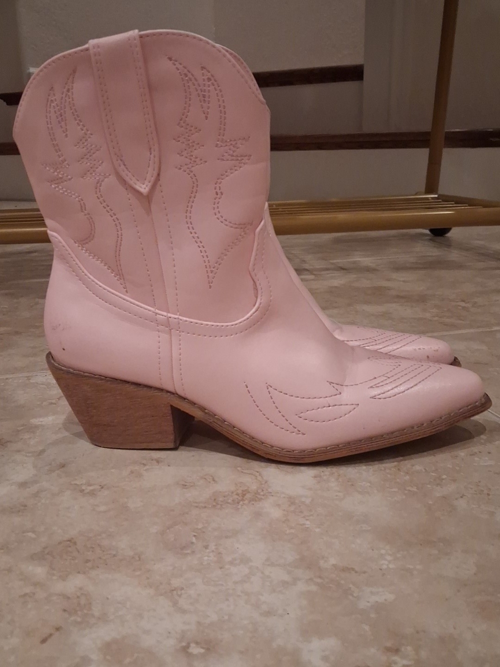Must Have! Fashion Nova Pastel Pink Western Ankle Booties